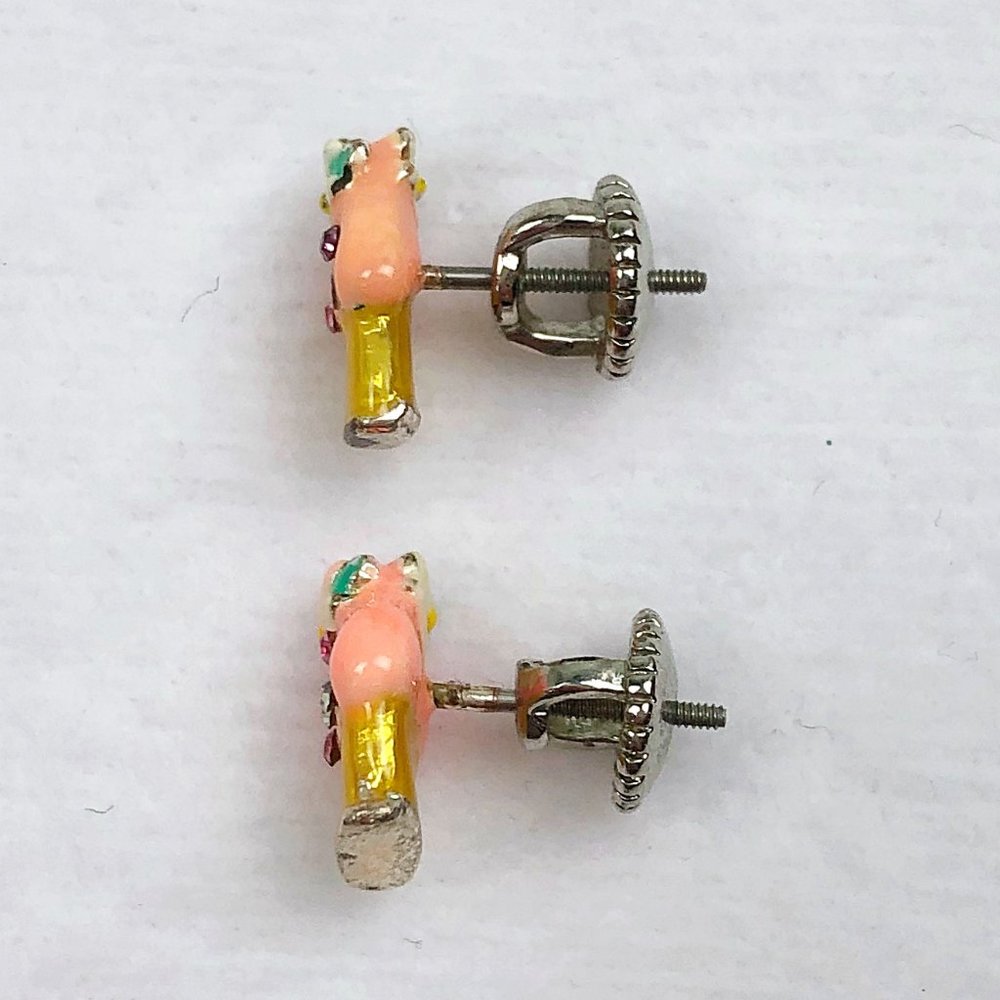 $5 CLEARANCE! Floral Cupcake Rhinestone Enamel Earrings 🧁 - Picture 10 of 13